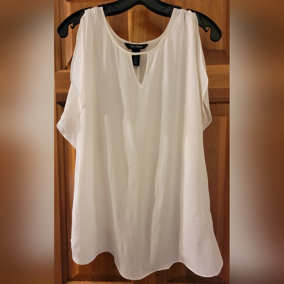 White House Black Market White Silk Blouse - Picture 1 of 5